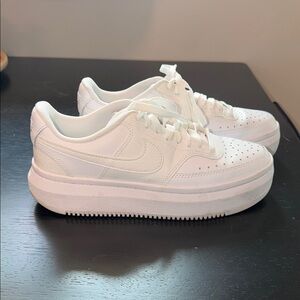 Nike Vision Alta - White Leather Platform Sneakers